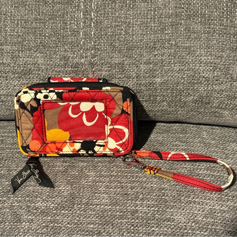 Vera Bradley Red and Black Floral Wristlet